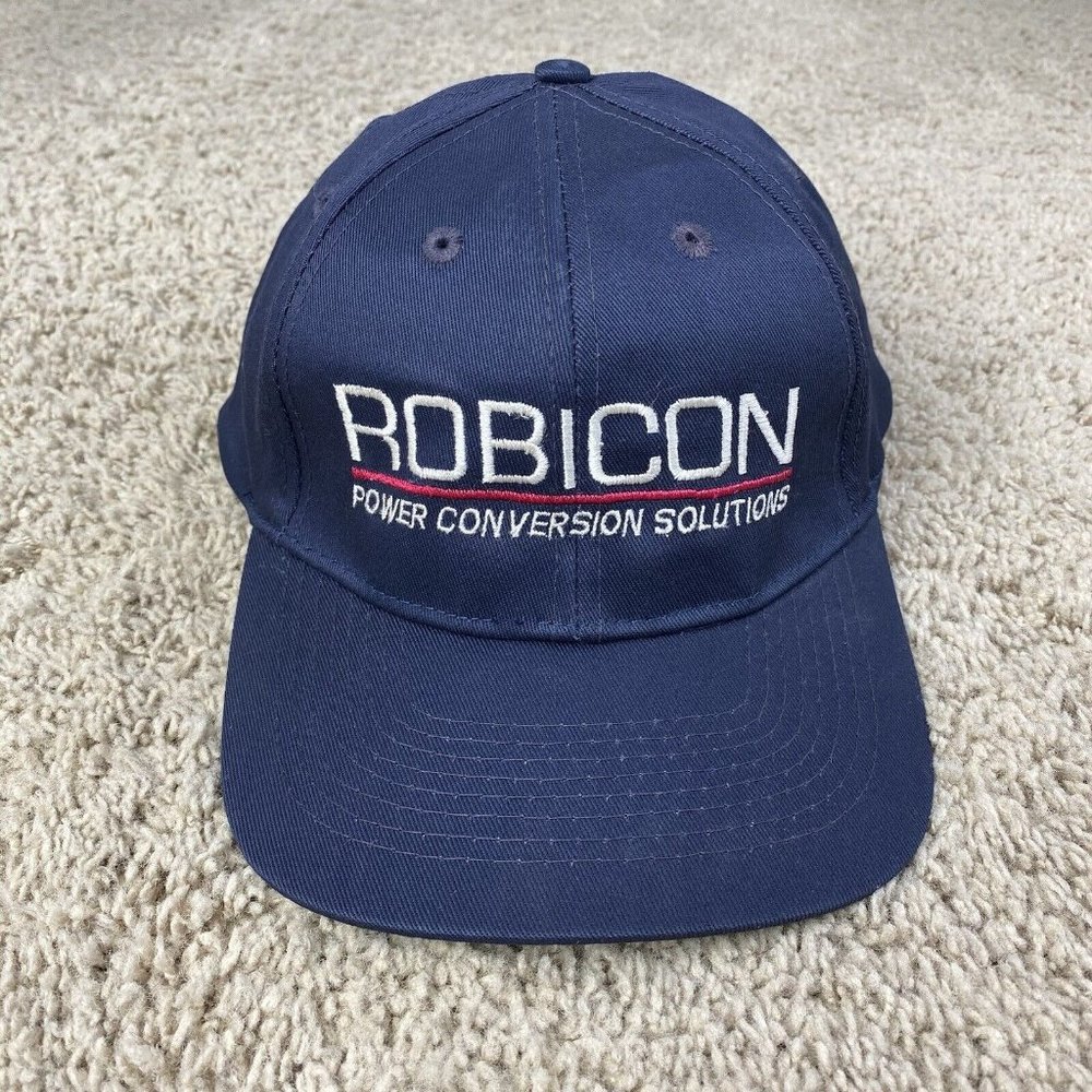 Vtg Toppers Robicon Power Conversion Solutions Hat Blue Embroidered Snapback Cap